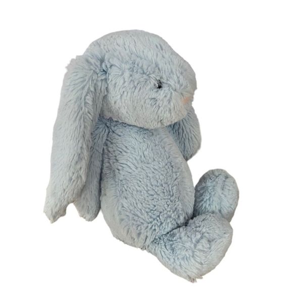 SOLD Little Jellycat London Bashful Blue Bunny Rabbit with Rattle Chime Baby - Picture 2 of 5